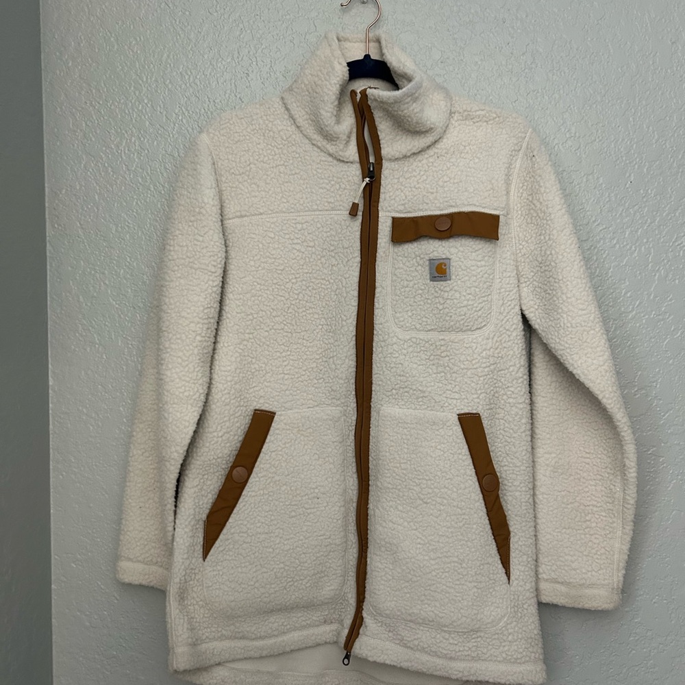 Carhartt Women Sherpa Jacket - White and Brown